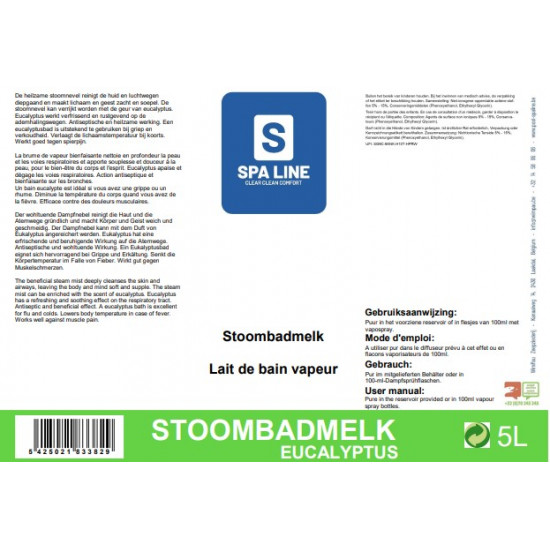 Sauna stoombadmelk Eucalyptus (sauna)  5L